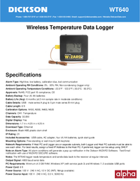 Thumbnail of document Data Sheet - WT6 Ethernet Temperature Data Logger